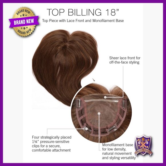 Long 18 Inch Hair Topper, Heat-Friendly Synthetic, Monofilament Top